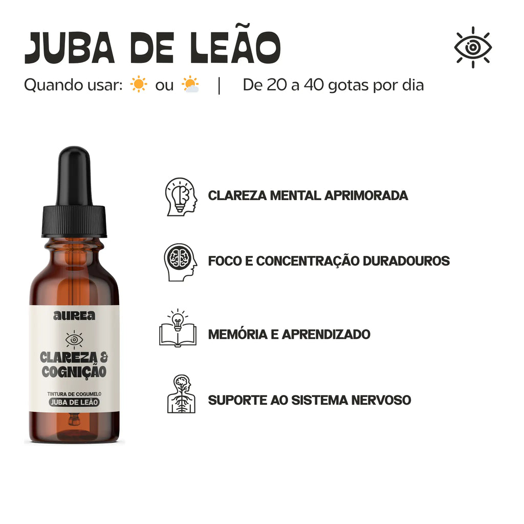 Extrato de Cogumelo Juba de Leão 30ml | Clareza & Cognição