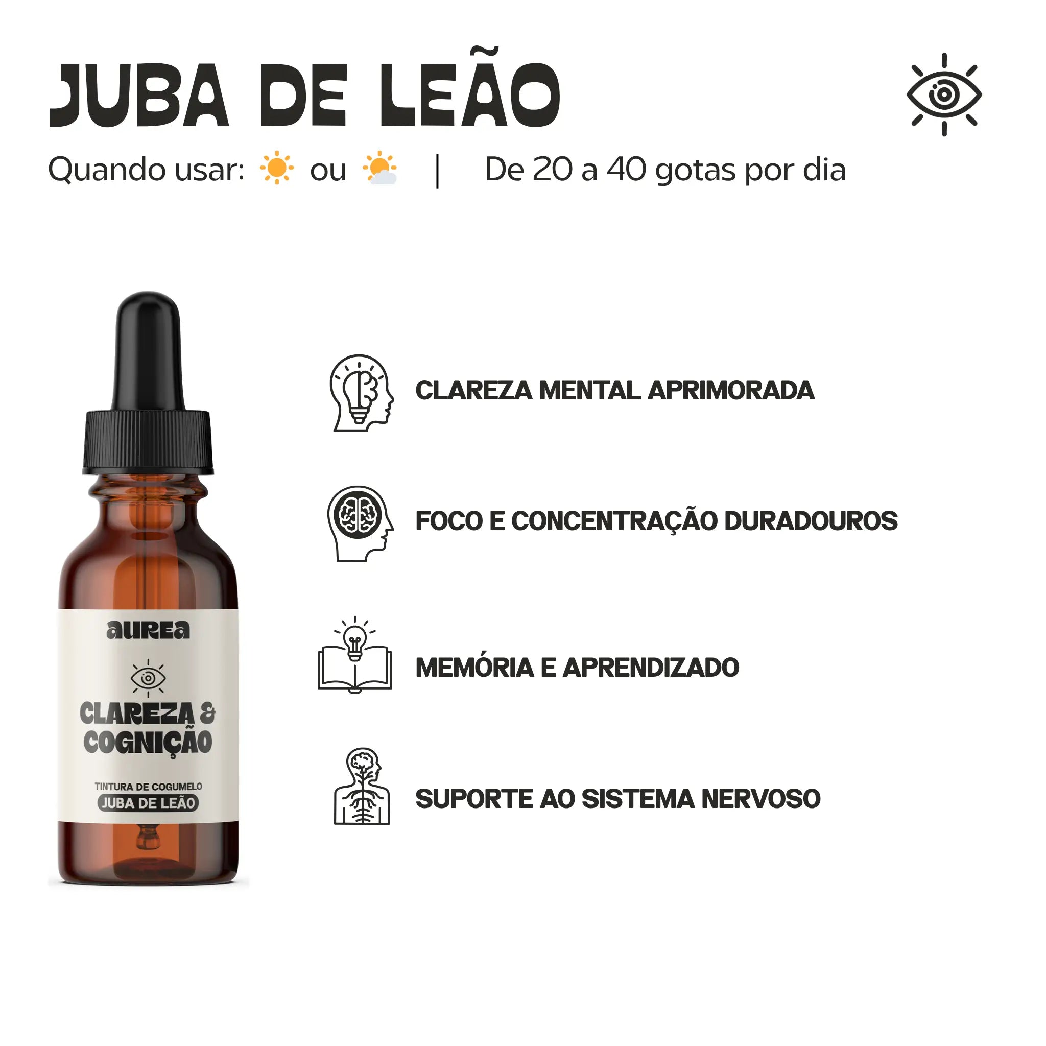 Extrato de Cogumelo Juba de Leão 30ml | Clareza & Cognição