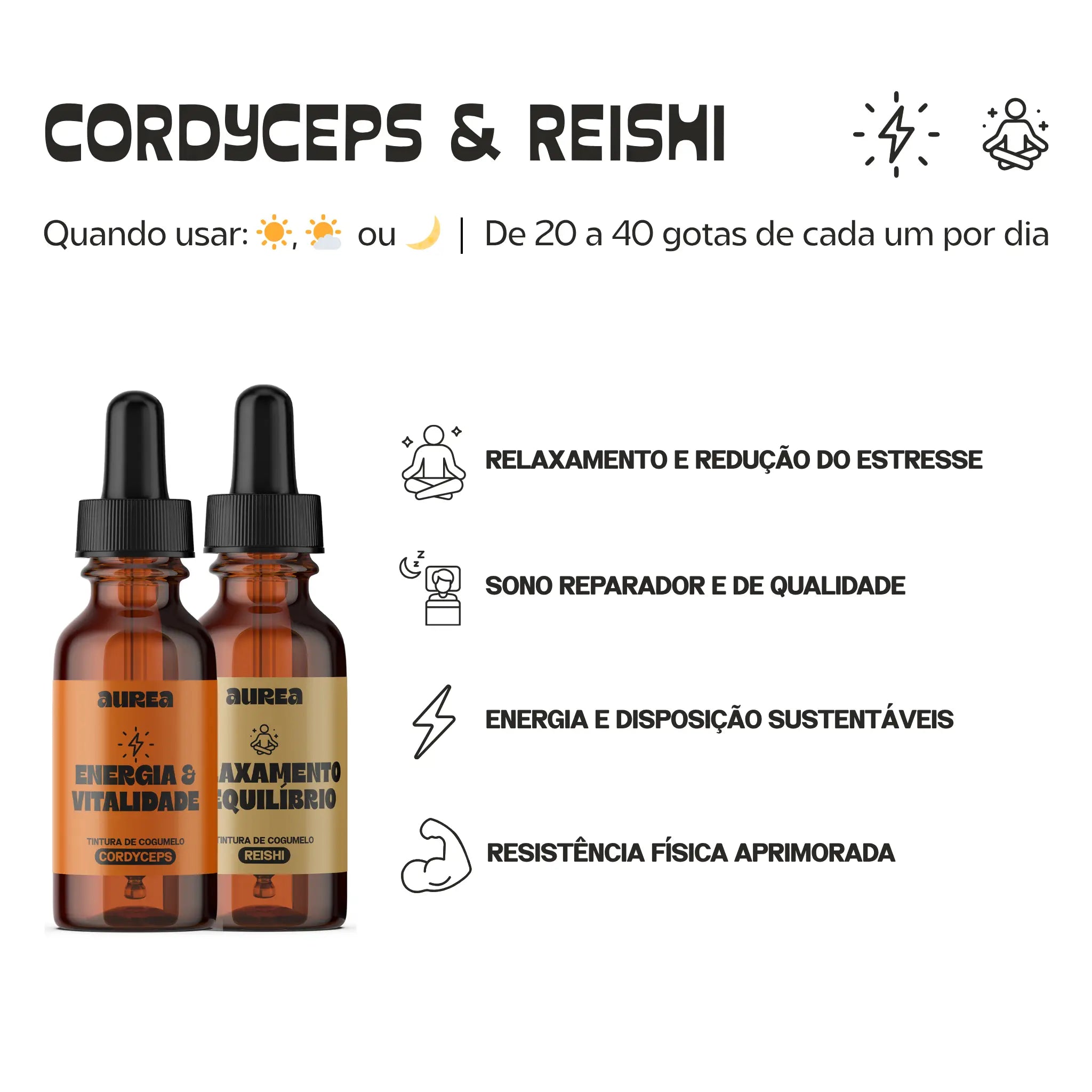 Kit Extratos de Cogumelos Cordyceps e Reishi 30ml | Equilíbrio & Vitalidade
