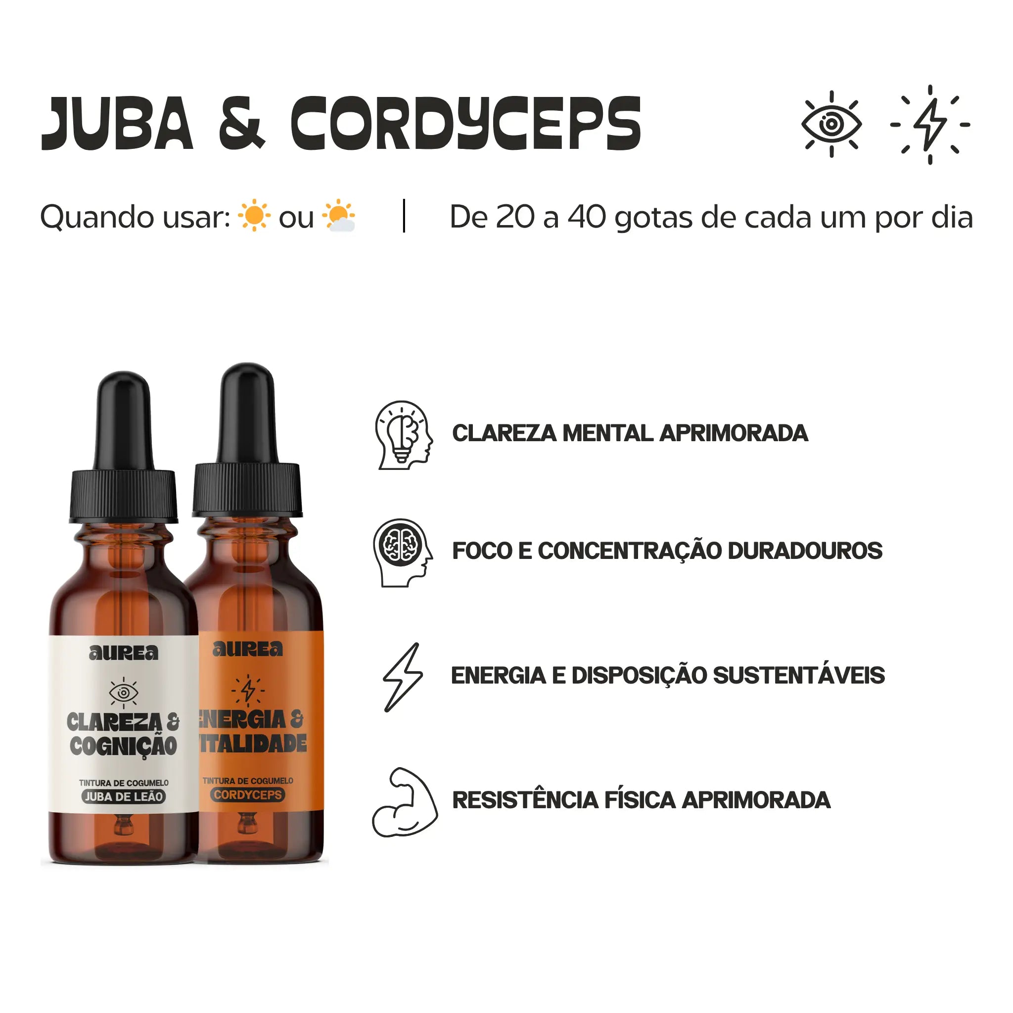 Kit Extratos de Cogumelos Juba de Leão e Cordyceps 30ml | Cognição & Vitalidade