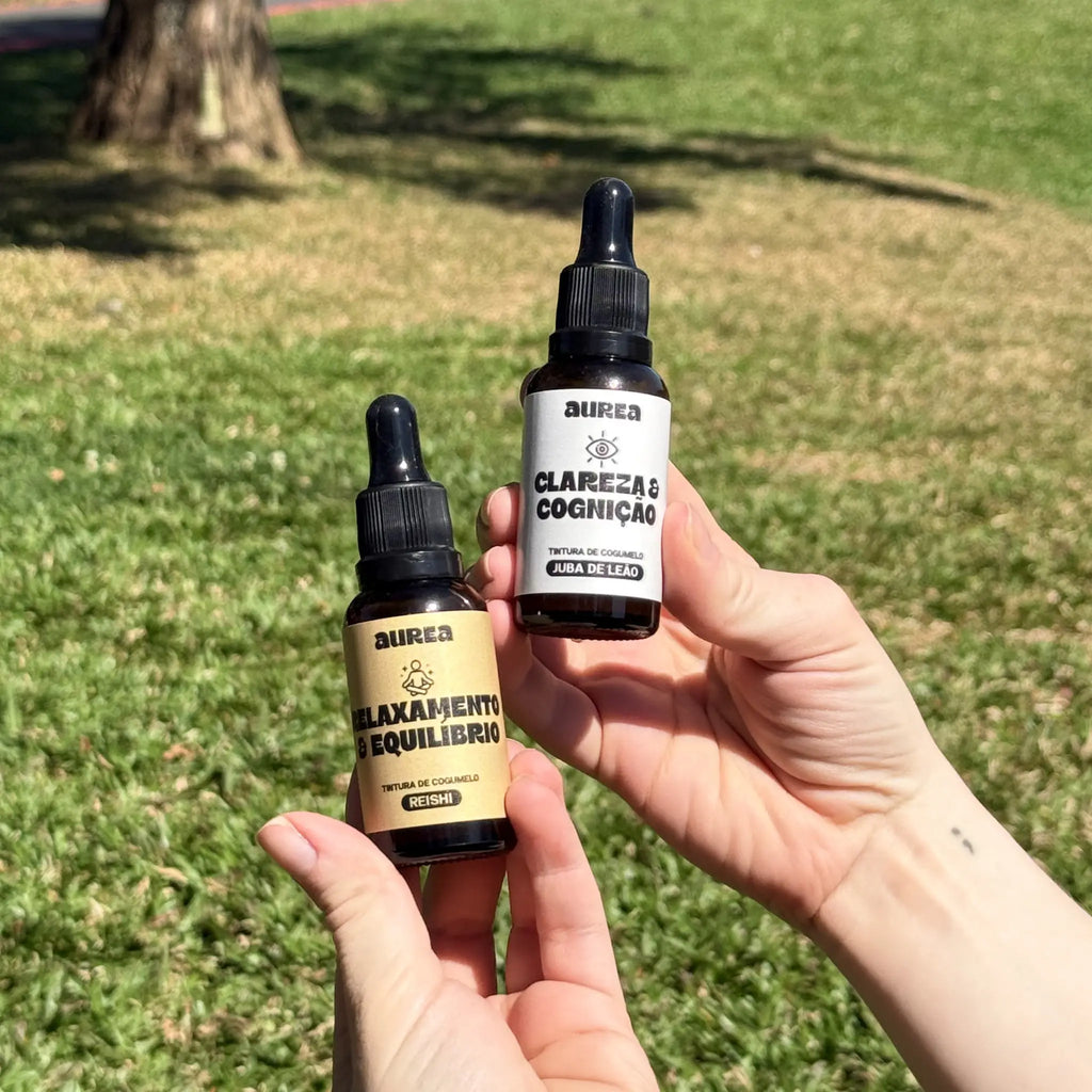 Kit Extratos de Cogumelos Juba de Leão e Reishi 30ml | Cognição & Equilíbrio
