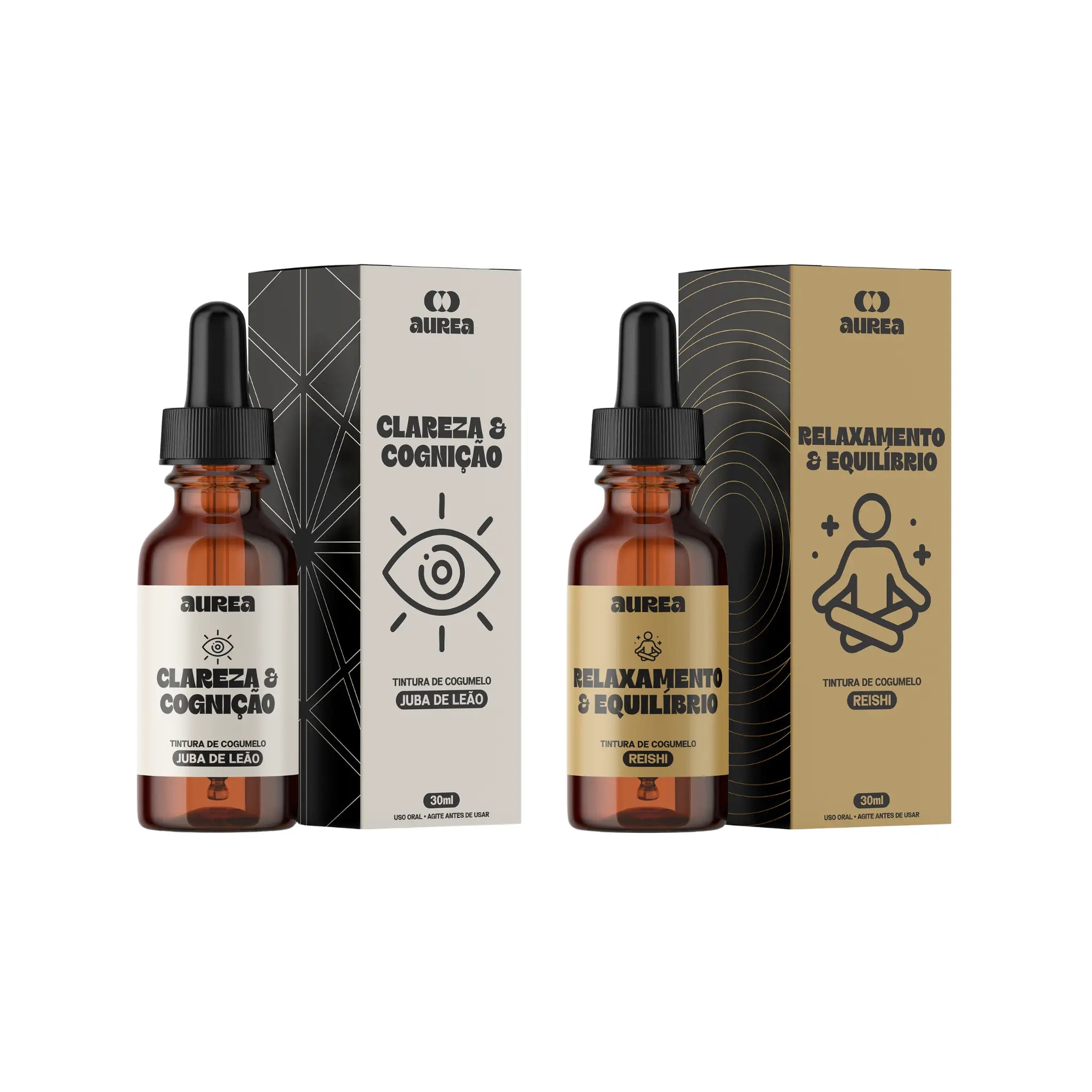 Kit Extratos de Cogumelos Juba de Leão e Reishi 30ml | Cognição & Equilíbrio